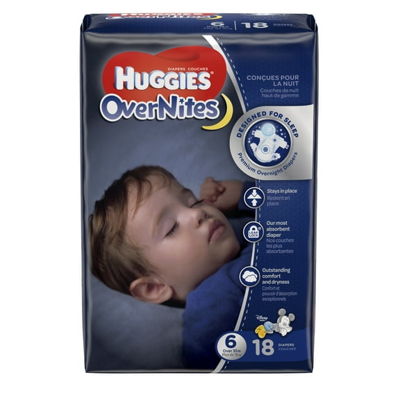 HUGGIES OverNites Diapers, Size 6, 18 Diapers
