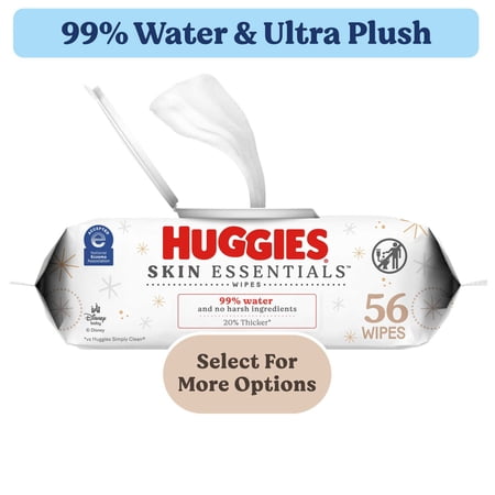 Huggies Skin Essentials Baby Wipes, 1 Pack, 56 Count (Select for More)