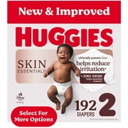 Huggies Skin Essentials, Fragrance Free Baby Diapers Size 2, 192 Count