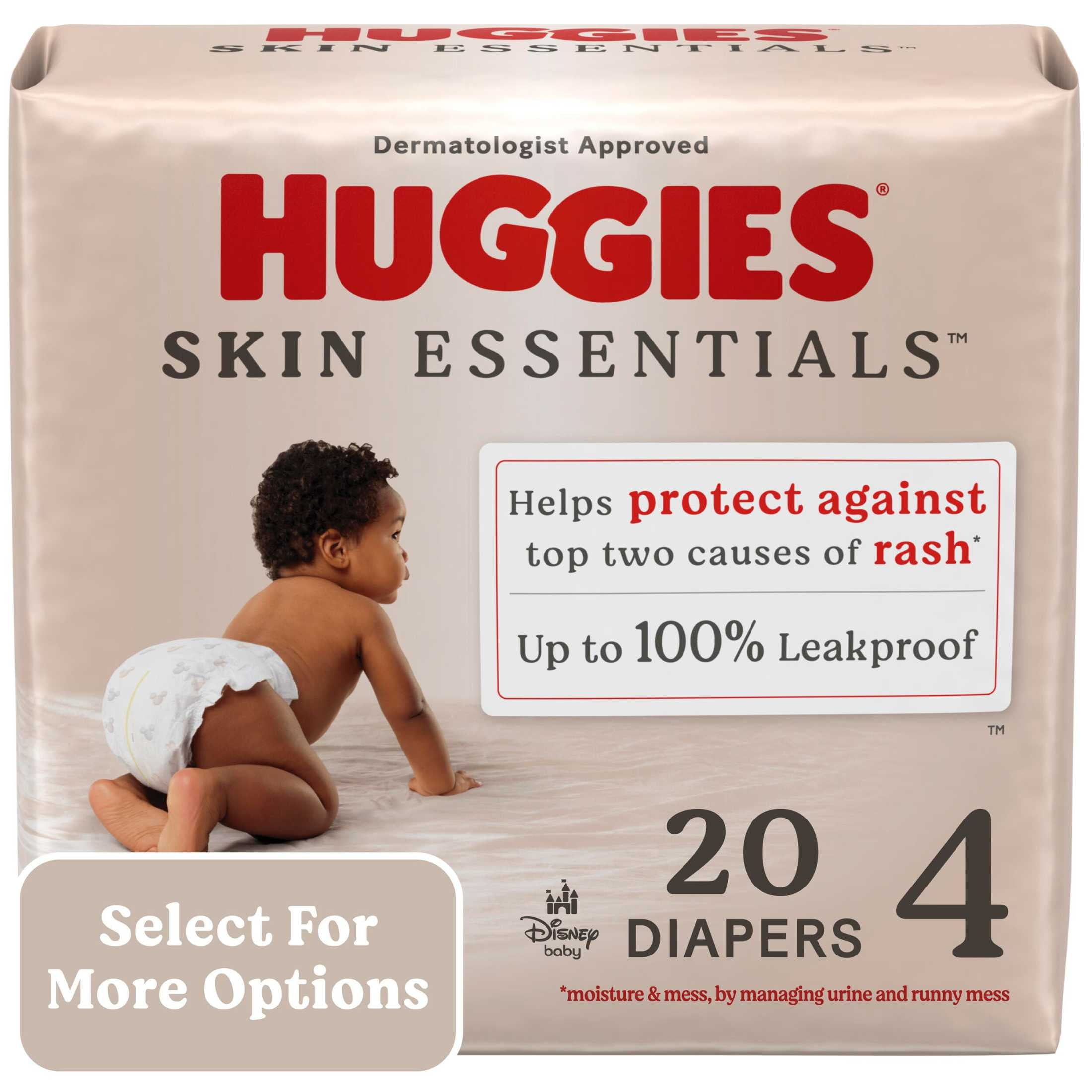 Huggies Skin Essentials Baby Diapers, Size 4 (22-37 lbs), 20 Ct (Select for More Options)
