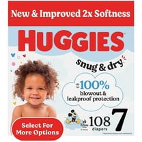 Huggies Snug & Dry Baby Diapers, Size 7 (41+ lbs), 108 Ct (Select for More)
