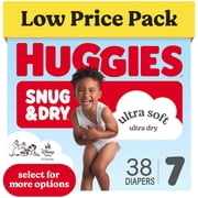 Huggies Snug & Dry Baby Diapers, Size 7 31-48 lbs, 38 Count Select for More