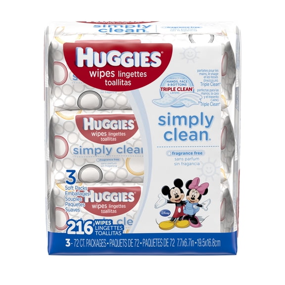HUGGIES? Simply Clean? Baby Wipes, Soft Pack