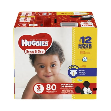 HUGGIES Snug & Dry Diapers, Size 3, 80 Count