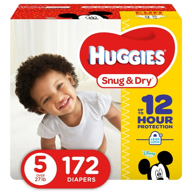 HUGGIES Snug & Dry Diapers, Size 5, 172 Count
