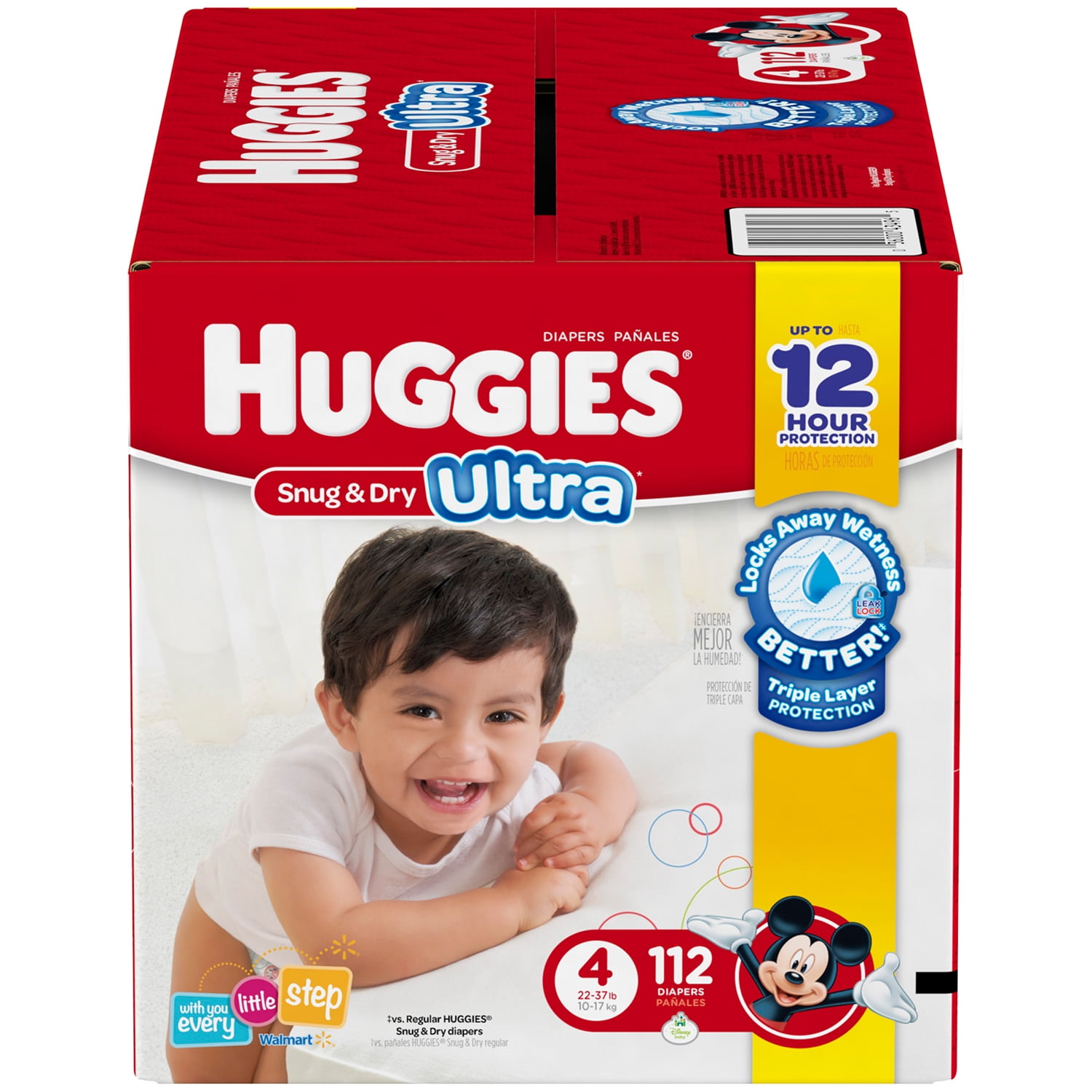 HUGGIES Snug & Dry Ultra Diapers, Size 4, 112 Diapers