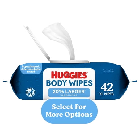 Huggies Extra Large Unscented Wipes, 1 Flip-Top Pack, 42 Count