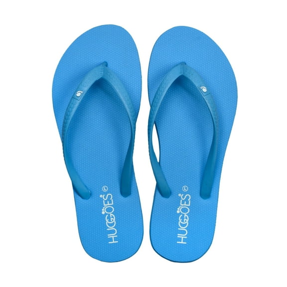HUGGOES Azure Natural Rubber Comfort Flip Flops for Women - Light Blue/Light Light Blue