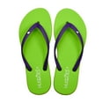thumbnail image 1 of HUGGOES Basil Natural Rubber Comfort Flip Flops for Women - Green/Purple, 1 of 7
