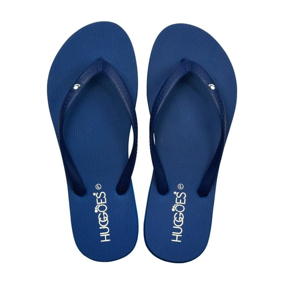 HUGGOES Cosmic Natural Rubber Comfort Flip Flops for Women - Navy/Navy