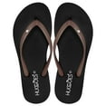 thumbnail image 1 of HUGGOES Ebony Natural Rubber Comfort Flip Flops for Women - Black/Brown, 1 of 8
