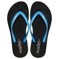 thumbnail image 1 of HUGGOES Ebony Natural Rubber Comfort Flip Flops for Women - Black/Light Blue, 1 of 7