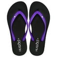 thumbnail image 1 of HUGGOES Ebony Natural Rubber Comfort Flip Flops for Women - Black/Purple, 1 of 9