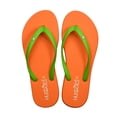 thumbnail image 1 of HUGGOES Monarch Natural Rubber Comfort Flip Flops for Women - Orange/Green, 1 of 7