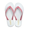 thumbnail image 1 of HUGGOES Smoky Natural Rubber Comfort Flip Flops for Women - White/Pink, 1 of 7