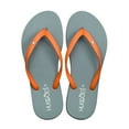 thumbnail image 1 of HUGGOES Tinted Natural Rubber Comfort Flip Flops for Women - Grey/Orange, 1 of 7