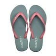 thumbnail image 1 of HUGGOES Tinted Natural Rubber Comfort Flip Flops for Women - Grey/Pink, 1 of 7