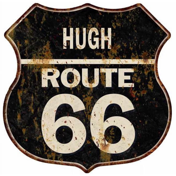 HUGH Route 66 Sign Shield Metal Gift Man Cave Gift 211110004065