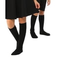 thumbnail image 1 of Hugh Ugoli Knee High Cotton Socks for Kids Girls Boys & Toddlers, Long School Uniform Socks, Soft & Comfortable,Black, 7-8 Years Old, 4 Pairs, 1 of 8