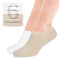 thumbnail image 1 of HUGH UGOLI Men Bamboo No Show Socks | Non Slip Invisible Liner Socks | Soft, Thin & Seamless Low Cut Socks | Beige / White|Shoe Size 11-13| 6 Pairs, 1 of 5