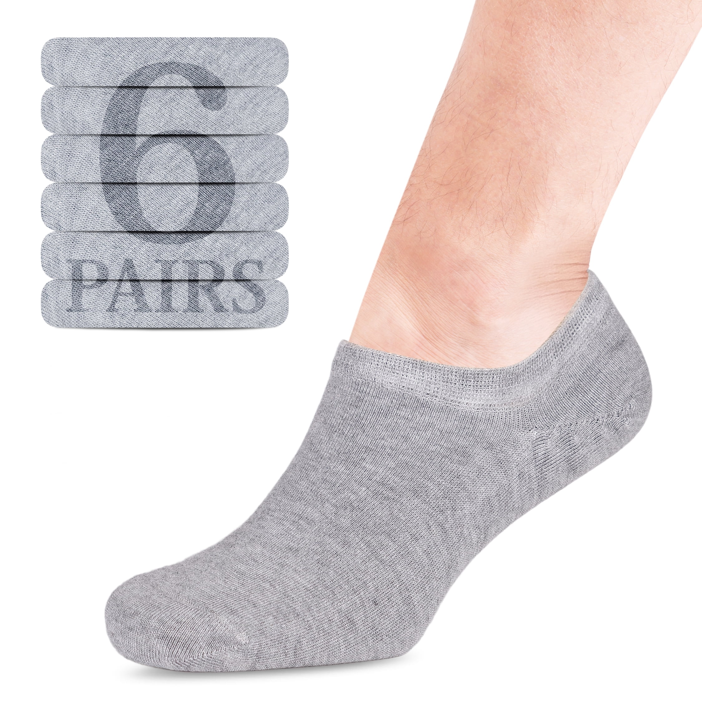 HUGH UGOLI Men Bamboo No Show Socks | Non Slip Invisible Liner Socks ...