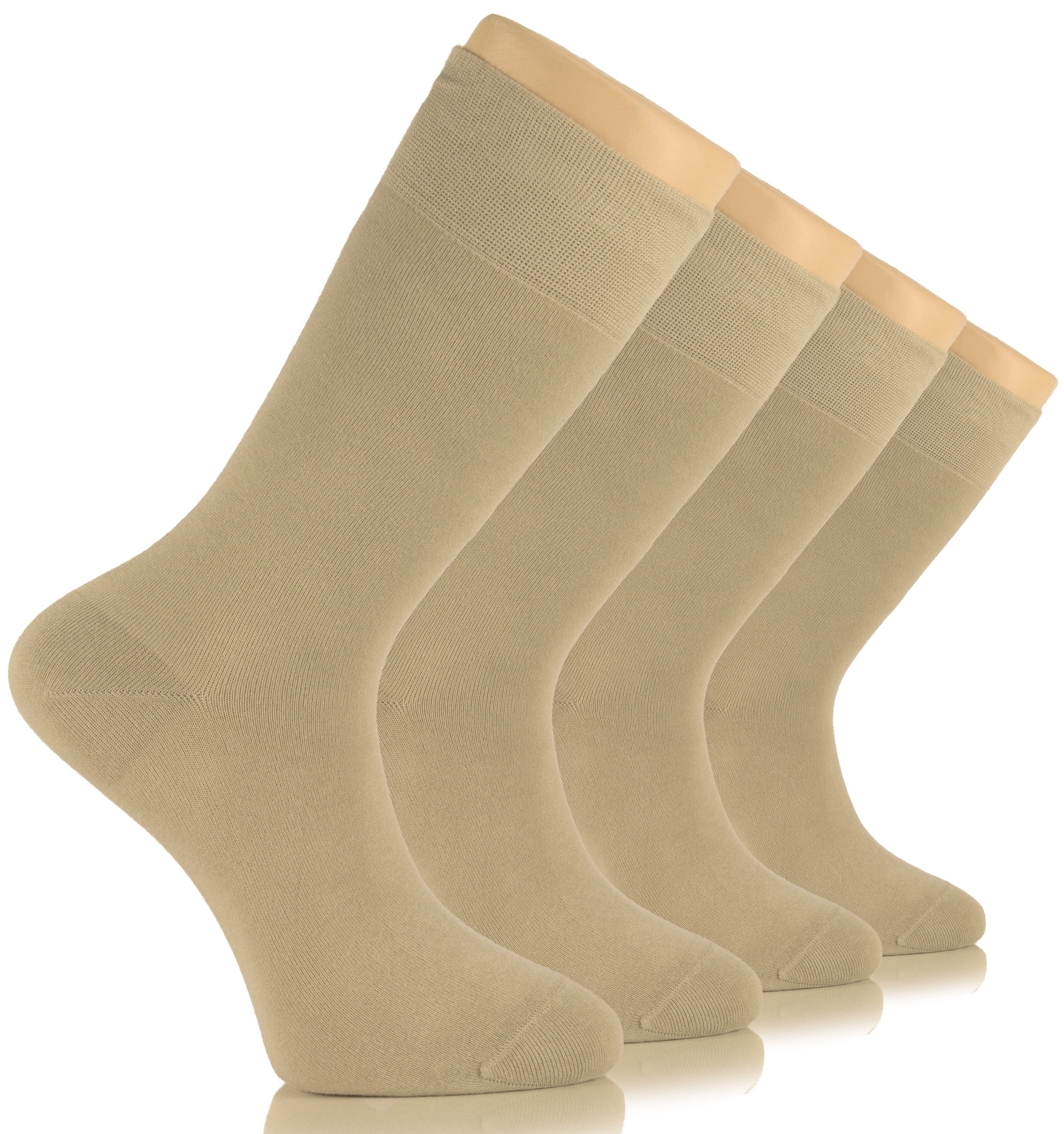 HUGH UGOLI Men's Bamboo Dress Socks for Business 4 Pairs with Gift Box