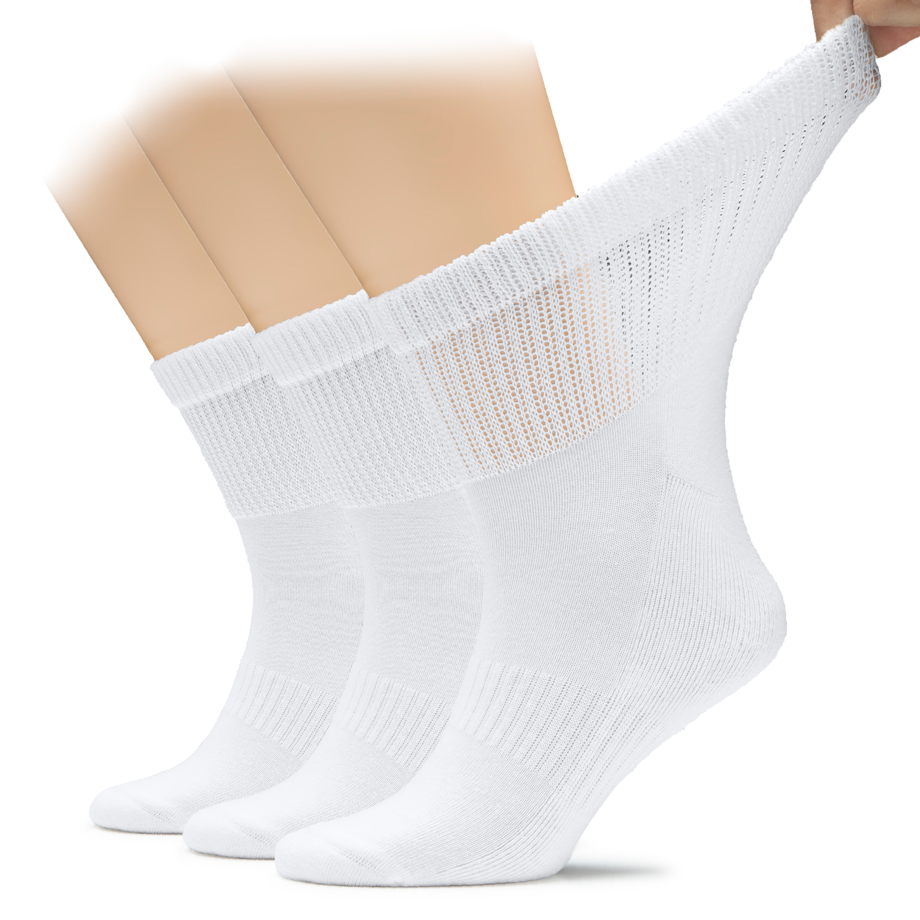 Hugh Ugoli Men's Loose Diabetic Ankle Socks Bamboo, Wide, Thin