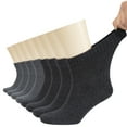 thumbnail image 1 of HUGH UGOLI Men's Cotton Diabetic Ankle Socks, Wide, Thin, Loose Fit and Stretchy, Seamless Toe & Non Binding Top, 8 Pairs, Charcoal / M.Grey, Shoe Size: 8-11, 1 of 4