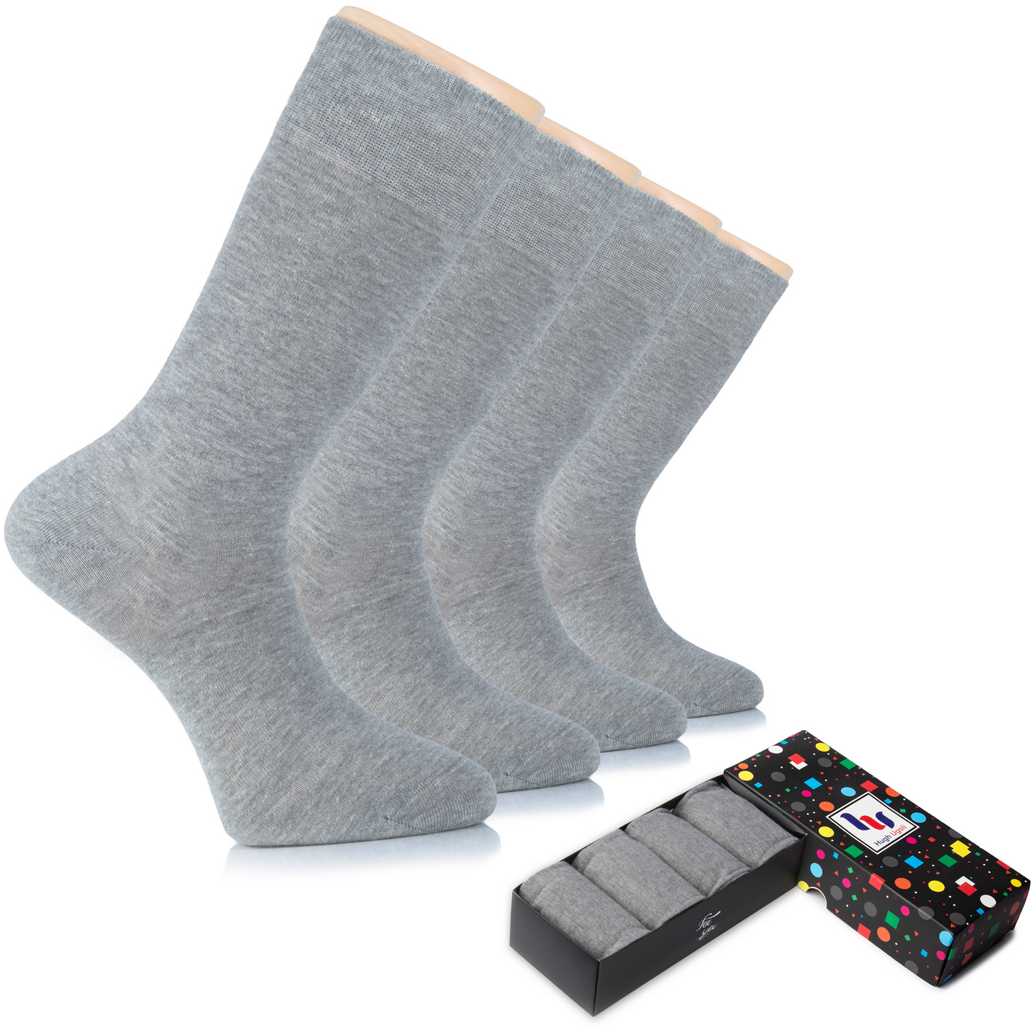 Junix Men’s Cotton Dress Crew Socks – 3 Pack – Business Casual One Size