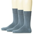 thumbnail image 1 of HUGH UGOLI Mens Cotton Dress Socks | Plain Colors, Regular Fit, Crew, Casual Socks | 3 Pack, Jeans Blue, Shoe Size:10-13, 1 of 6