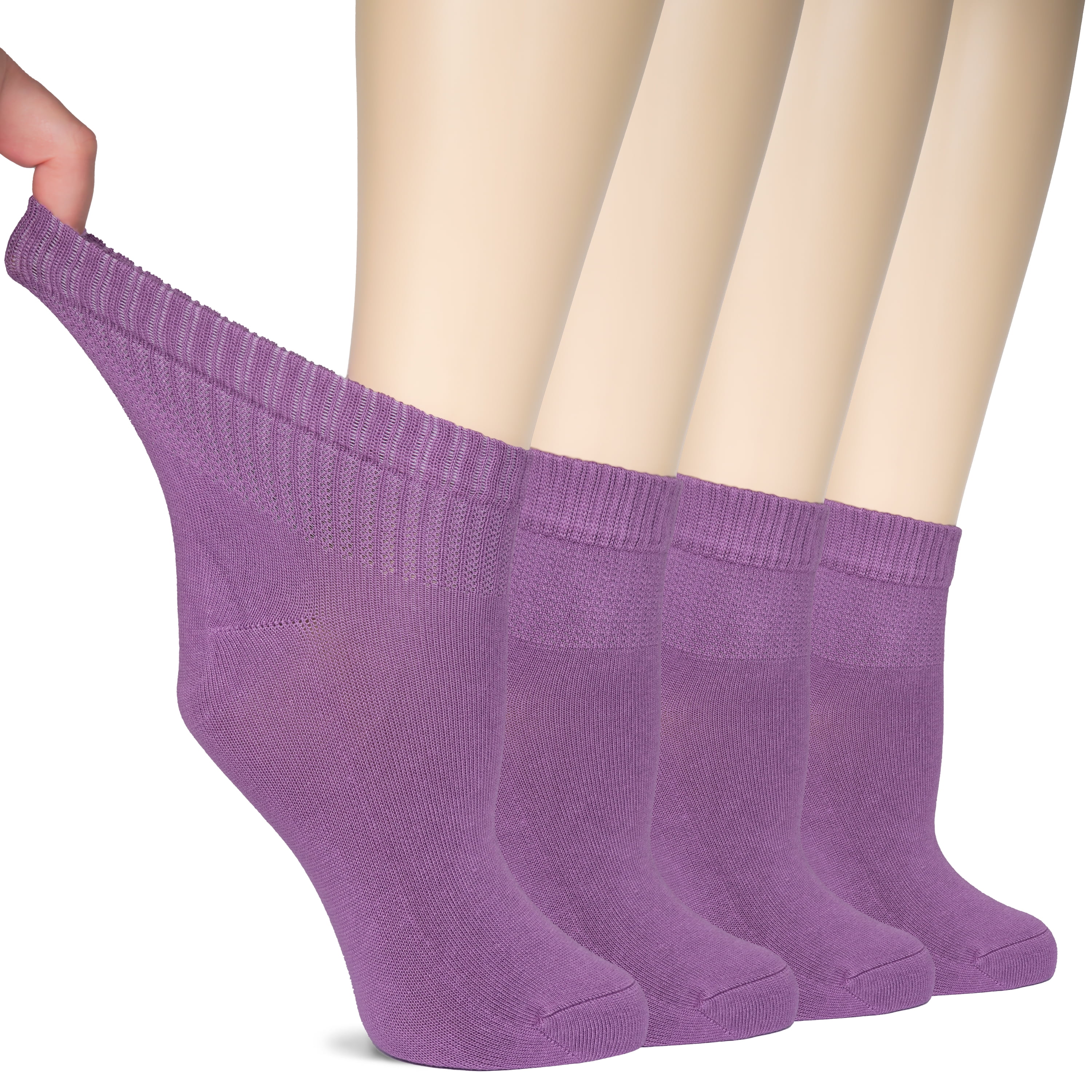 HUGH UGOLI Women Diabetic Ankle Socks, Super Soft & Thin Bamboo Socks