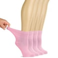 thumbnail image 1 of HUGH UGOLI Women Diabetic Ankle Socks, Super Soft & Thin Bamboo Socks, Wide & Loose, Non-Binding Top & Seamless Toe, 4 Pairs, Pink, Shoe Size: 10-12, 1 of 5