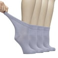 thumbnail image 1 of HUGH UGOLI Women Diabetic Ankle Socks, Super Soft & Thin Bamboo Socks, Wide & Loose, Non-Binding Top & Seamless Toe, 4 Pairs, Purplish Gray, Shoe Size: 6-9, 1 of 3