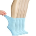 thumbnail image 1 of HUGH UGOLI Women Diabetic Ankle Socks, Super Soft & Thin Bamboo Socks, Wide & Loose, Non-Binding Top & Seamless Toe, 4 Pairs, Sky Blue, Shoe Size: 10-12, 1 of 5