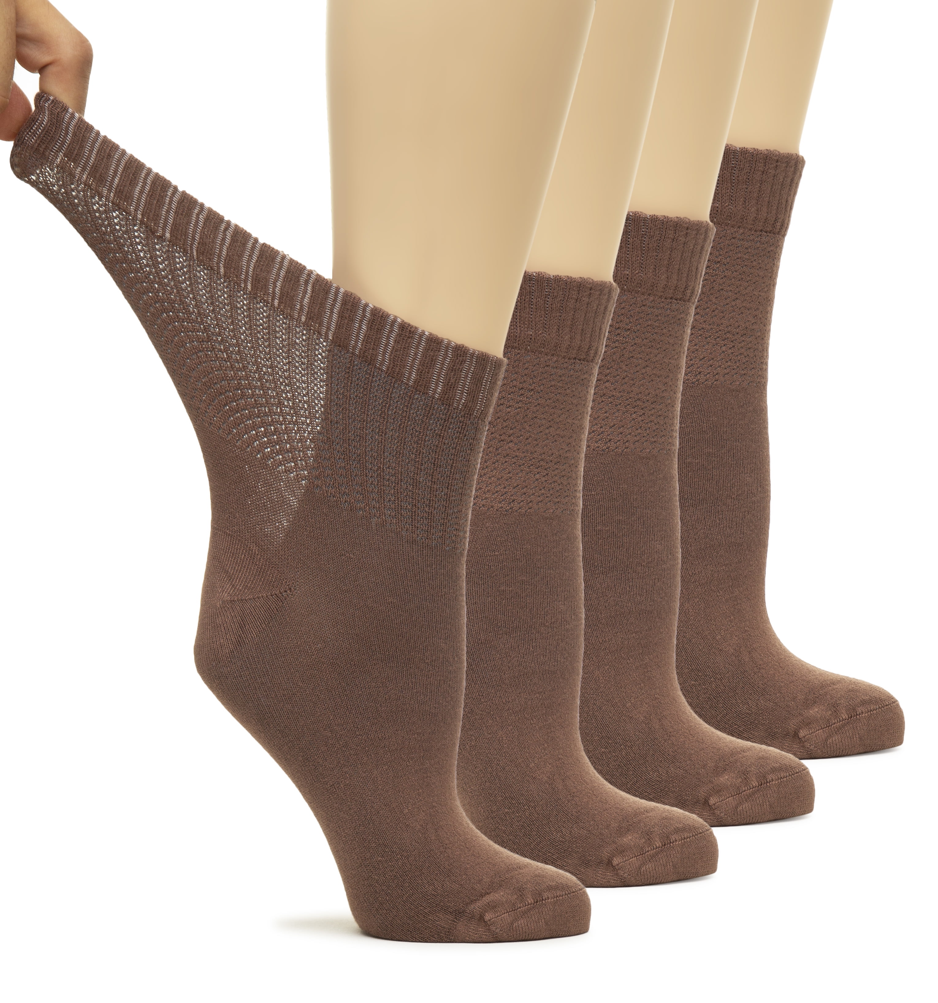 Diabetic Ankle Socks for Men & Women, 6 Pairs Wide Non Binding Socks  Quarter Length