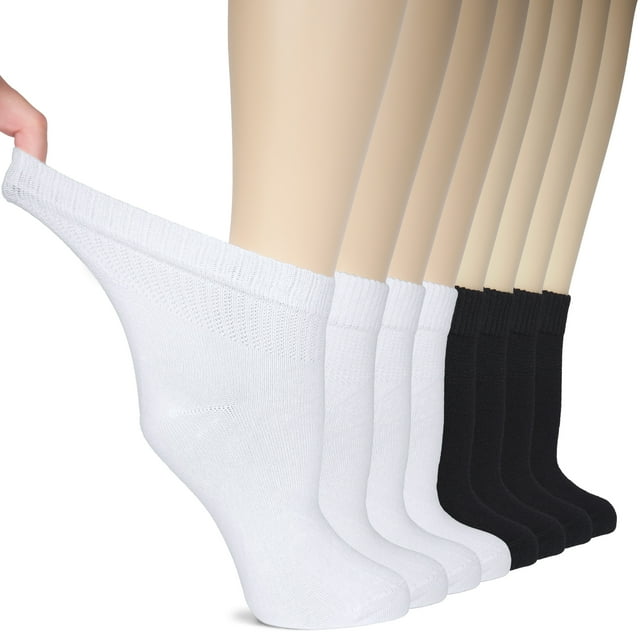 HUGH UGOLI Women Diabetic Ankle Socks, Super Soft & Thin Bamboo Socks