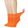 thumbnail image 1 of HUGH UGOLI Women's Bamboo Ankle Loose Fit Diabetic Socks, Soft, Seamless Toe, Wide Stretchy, Non-Binding Top, 3 Pairs, Pumpkin Orange, Shoe Size: 10-12, 1 of 6