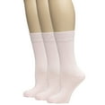 thumbnail image 1 of HUGH UGOLI Women's Bamboo Soft Crew Socks for Dress & Trouser, Thin, Seamless Toe & Non-Binding, 3 Pairs, Pink, Shoe Size: 9-11, 1 of 5