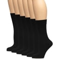 thumbnail image 1 of Hugh Ugoli Women's Thin Soft Rayon Crew Socks for Dress & Trouser, Seamless Toe & Non-Binding, Trendy, 6 Pairs, Black, Shoe Size: 9-11, 1 of 2