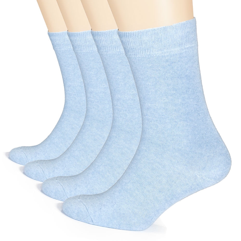 HUGH UGOLI Women's Cotton Crew Socks | Plain Color, Regular Fit, Soft ...