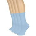 thumbnail image 1 of HUGH UGOLI Women's Cotton Crew Socks | Plain Color, Regular Fit, Soft Casual Socks for Trouser, 4 Pairs, Blue, Shoe Size: 9-12, 1 of 5