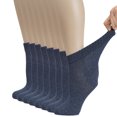 thumbnail image 1 of HUGH UGOLI Women's Cotton Diabetic Ankle Socks, Wide, Thin, Loose Fit and Stretchy, Seamless Toe & Non Binding Top, 8 Pairs, Indigo Blue, Shoe Size: 10-12, 1 of 5