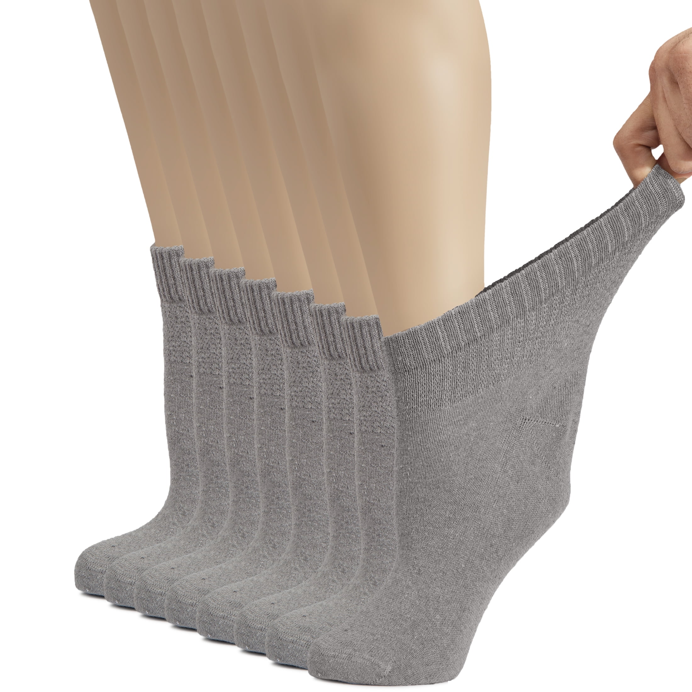 Hugh Ugoli Women's Cotton Diabetic Ankle Socks, Seamless Toe, Non-Binding Top, 6 Pairs, White - Foto 6