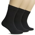 thumbnail image 1 of HUGH UGOLI Women's Thick Cotton Winter Crew Socks | Warm Comfort Boot Socks, Breathable & Comfortable, Non Binding Top, 3 Pairs, Black, Shoe Size: 6-9, 1 of 5
