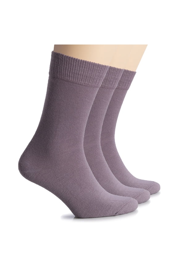 Wool Socks for Women | Soft, Comfy, Warm Winter Crew Socks | Cozy Boot Socks, Comfort Seam & Non Binding, 3 Pairs, Amethyst Purple, Shoe Size: 9-12