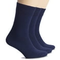 thumbnail image 1 of HUGH UGOLI Wool Socks for Women | Soft, Comfy, Warm Winter Crew Socks | Cozy Boot Socks, Comfort Seam & Non Binding, 3 Pairs, Navy Blue, Shoe Size: 6-9, 1 of 5