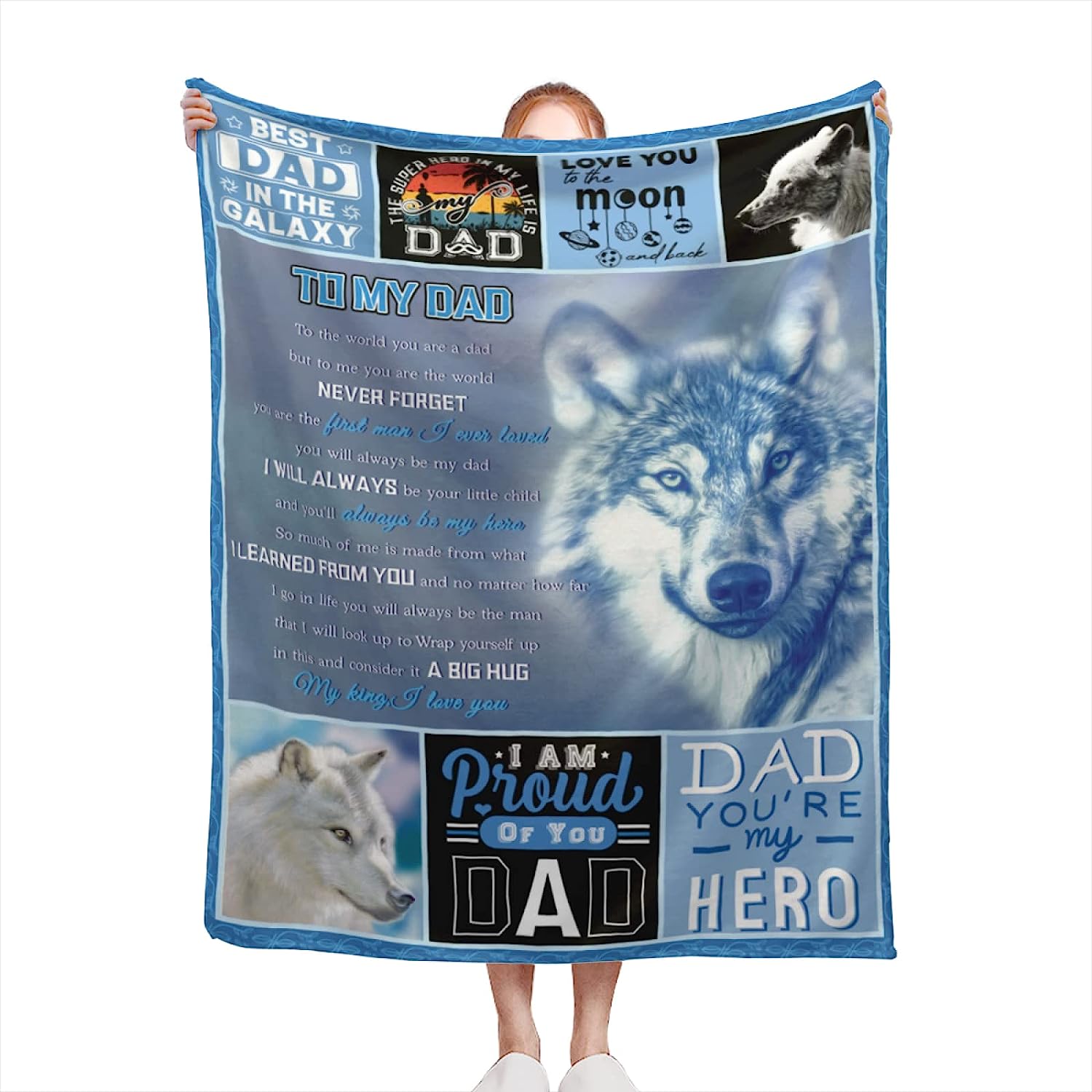 HUGLAZY Blanket for Dad, Men Gifts, Dad Blanket, Birthday for Dad from
