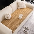 thumbnail image 1 of HUGNEO 28"x83" Plush Textured Sofa Seat Cushion, Non Slip Backing Couch Slipcover, Machine Washable Furniture Protector, Light Coffee, 1 of 13