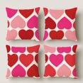 thumbnail image 1 of HUGNEO 14x14 Inch Pink Red Heart Geometric Pillow Cover, Minimalist Decorative Cushion Case for Sofa Bedroom, No Insert, 1 of 8
