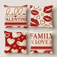 thumbnail image 1 of HUGNEO 20x20 Inch Red White Lip Print Pillow Cover, Family Love Decorative Cushion Case for Sofa Bedroom, No Insert, 1 of 8